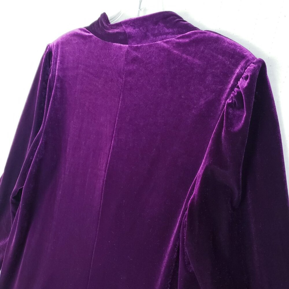 Taylor Velvet Trapeze Dress Purple Ruffled Whimsigoth Victorian Boho size 12 - Picture 10 of 14